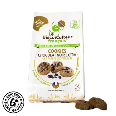 Cookies chocolat extra noir sans gluten - Le BiscuiCulteur français