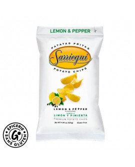 Chips goût citron et poivre sans gluten de la marque Sarriegui