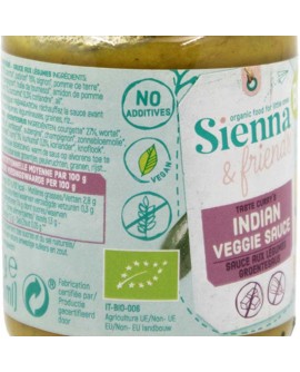 Sauces indienne aux légumes pour bébé et enfants dès 10 mois sans gluten et bio