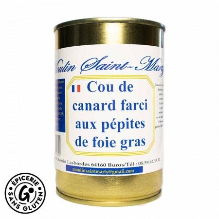cou de canard farci au foie gras sans gluten